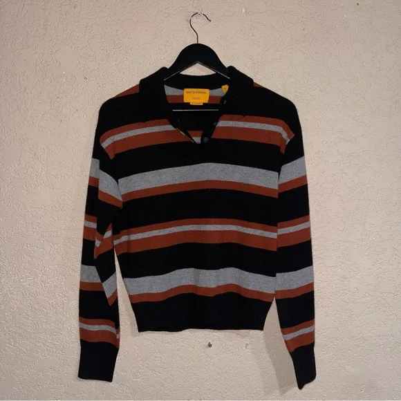 Guest In Residence | NWT! COLLEGIATE CASHMERE STRIPE POLO - Picture 2 of 6